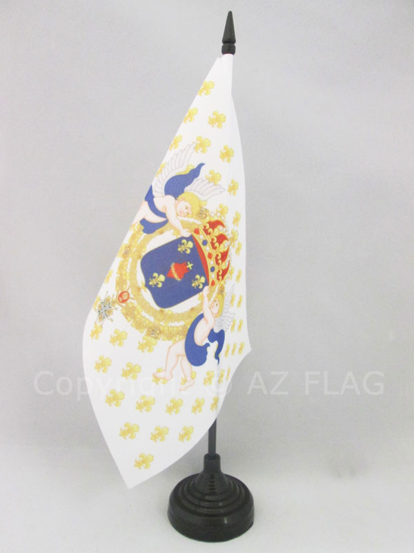BANDIERA DA TAVOLO REGNO DI FRANCIA CUORE DI GESÙ 21x14cm - PICCOLA BANDIERINA F - Picture 1 of 2