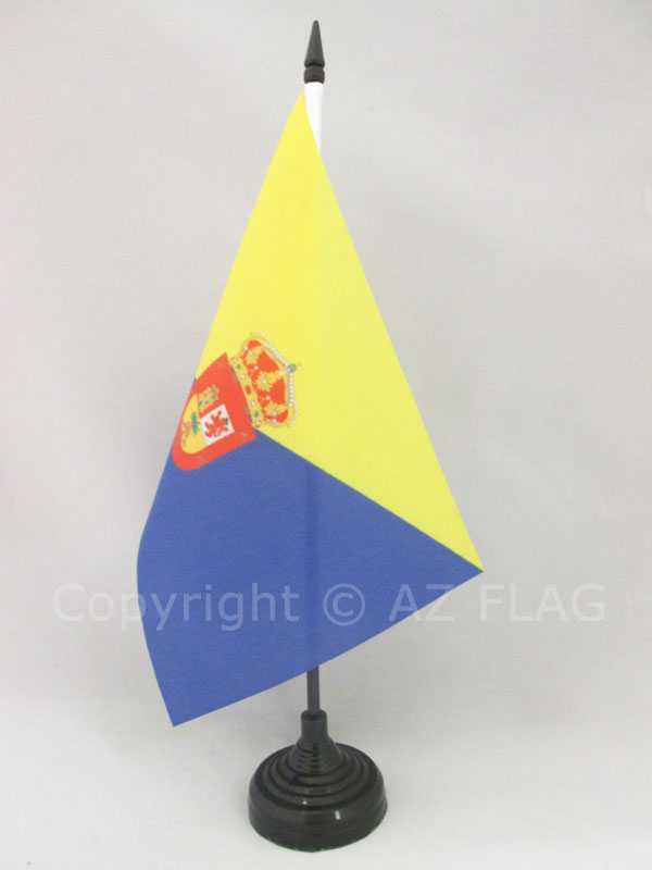 BANDERA de MESA de GRAN CANARIA 21x14cm - BANDERINA de DESPACHO ISLAS CANARIAS - - Imagen 1 de 2