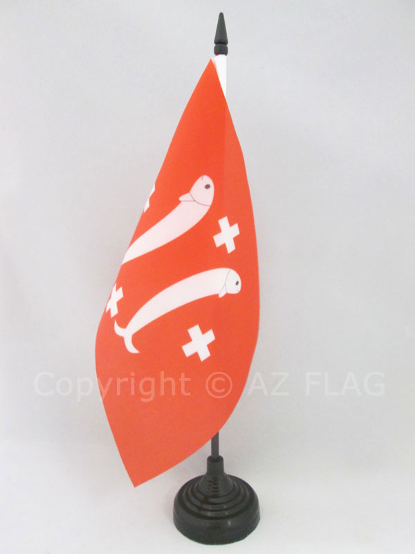 PRINCIPALITY OF SALM-SALM TISCHFLAGGE 5" x 8" - FRANKREICH - SALM SCHREIBTISCHFAHNE 21 x 14 - Bild 1 von 2