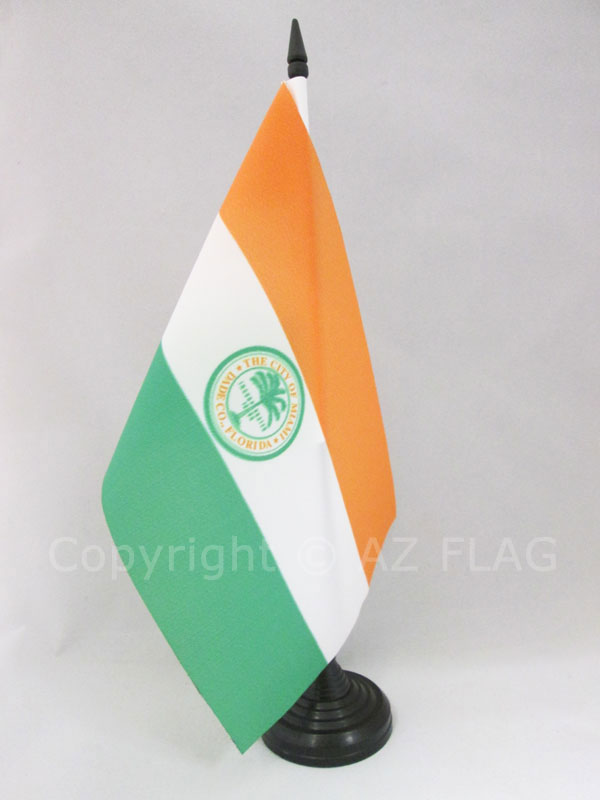 BANDIERA DA TAVOLO MIAMI 21x14cm - PICCOLA BANDIERINA CITTÀ DI MIAMI- FLORIDA 14