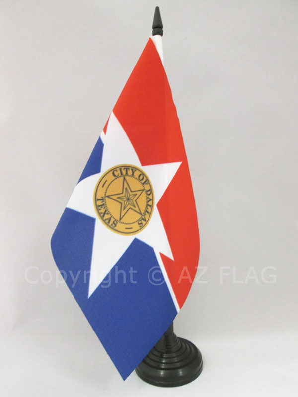 BANDIERA DA TAVOLO DALLAS 21x14cm - PICCOLA BANDIERINA CITTÀ DI DALLAS - TEXAS 1