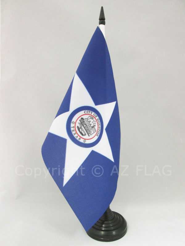 BANDIERA DA TAVOLO HOUSTON 21x14cm - PICCOLA BANDIERINA CITTÀ DI HOUSTON - TEXAS