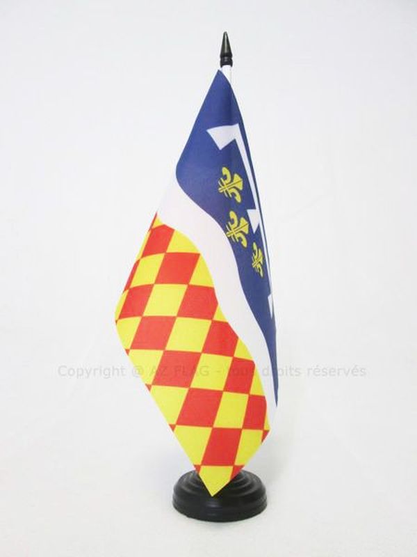 BANDIERA DA TAVOLO CHARENTE 21x14cm - PICCOLA BANDIERINA DIPARTIMENTO DI CHARENT