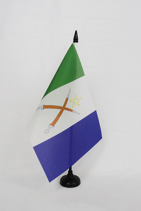 Black Country Table Flag 5x8 Inches - Desk Flag With Black Plastic Base & Pole By AZ FLAG