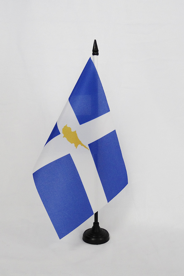 DRAPEAU DE TABLE GRÈCE 15x10cm - PETIT DRAPEAUX DE BUREAU GREC 10 x 15 cm pointe 3700733850657