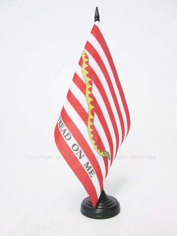 BANDIERA DA TAVOLO STATI UNITI FIRST NAVY DON'T TREAD ON ME 21x14cm - PICCOLA BA