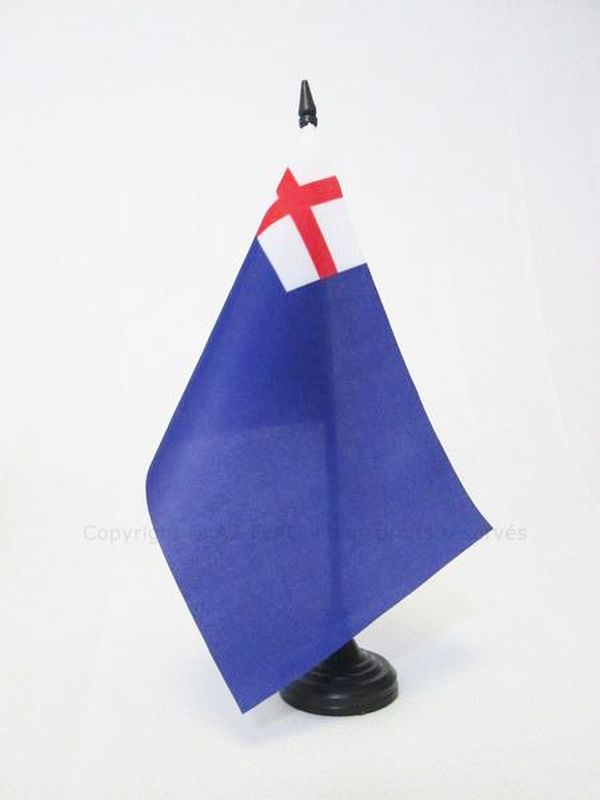 BANDIERA DA TAVOLO BLUE ENSIGN INGLESE 1620-1707 21x14cm - PICCOLA BANDIERINA ST