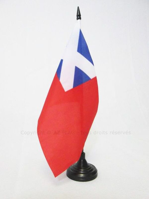 SCHOTTISCHE ROTE FÄHNRICH TISCHFLAGGE 5"" x 8"" - SCHOTTLAND HISTORISCHE SCHREIBTISCHFLAGGE 21 x 14 c - Bild 1 von 2