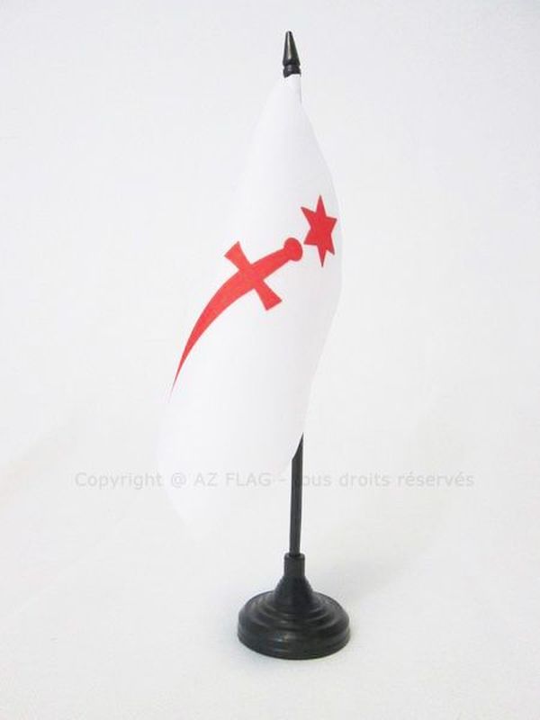 TISCHFLAGGE SANTIAGOORDEN 15x15cm - JAKOBSKREUZ ORDEN VON SANTIAGO TISCHFAHNE 15 - Bild 1 von 2