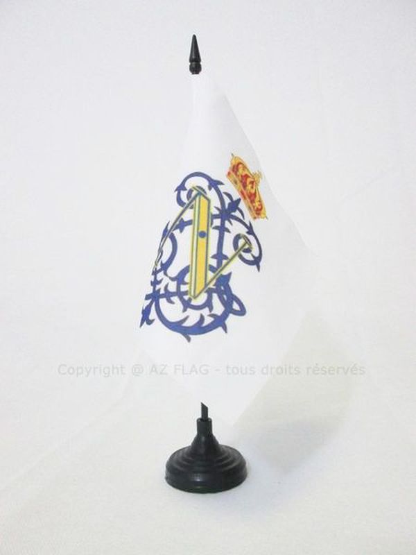 BANDIERA DA TAVOLO MONOGRAMMA IMPERIALE NAPOLEON III 15x15cm - PICCOLA BANDIERIN