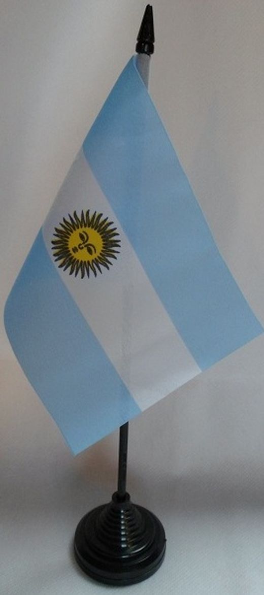 BANDIERA DA TAVOLO ARGENTINA 15x10cm - PICCOLA BANDIERINA ARGENTINA 10 x 15 cm -