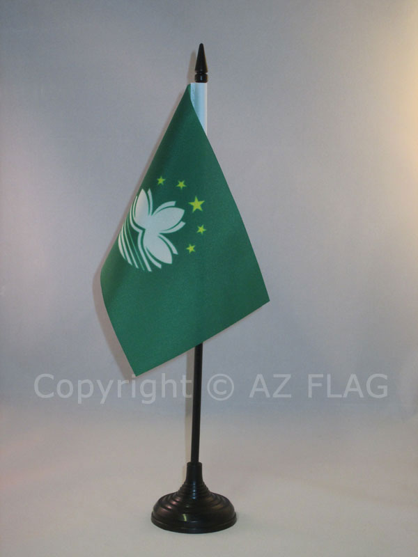 BANDIERA DA TAVOLO MACAO 15x10cm - PICCOLA BANDIERINA CINESE 10 x 15 cm - Nuova