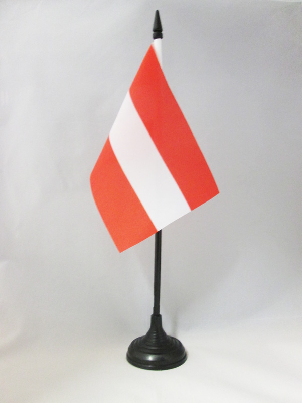 TISCHFLAGGE STERREICH 15x10cm - STERREICHISCHE TISCHFAHNE 10 x 15 cm - flaggen