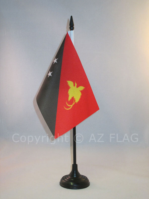 BANDIERA DA TAVOLO PAPUA NUOVA GUINEA 15x10cm - PICCOLA BANDIERINA PAPUANA 10 x