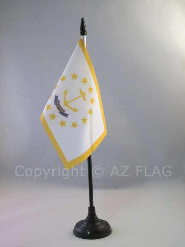 BANDIERA DA TAVOLO RHODE ISLAND 15x10cm - PICCOLA BANDIERINA STATO AMERICANO – U