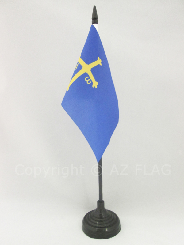 ASTURIEN TISCHFLAGGE 4"" x 6"" - SPANISCHE REGION PRINCIPADO DE ASTURIAS SCHREIBTISCH F - Bild 1 von 2