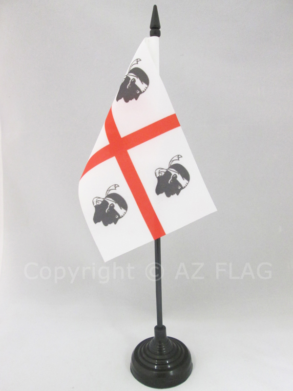 TISCHFLAGGE SARDINIEN 15x10cm - KLEINE SARDISCHE FLAGGE - ITALIEN 10x15 - Bild 1 von 2