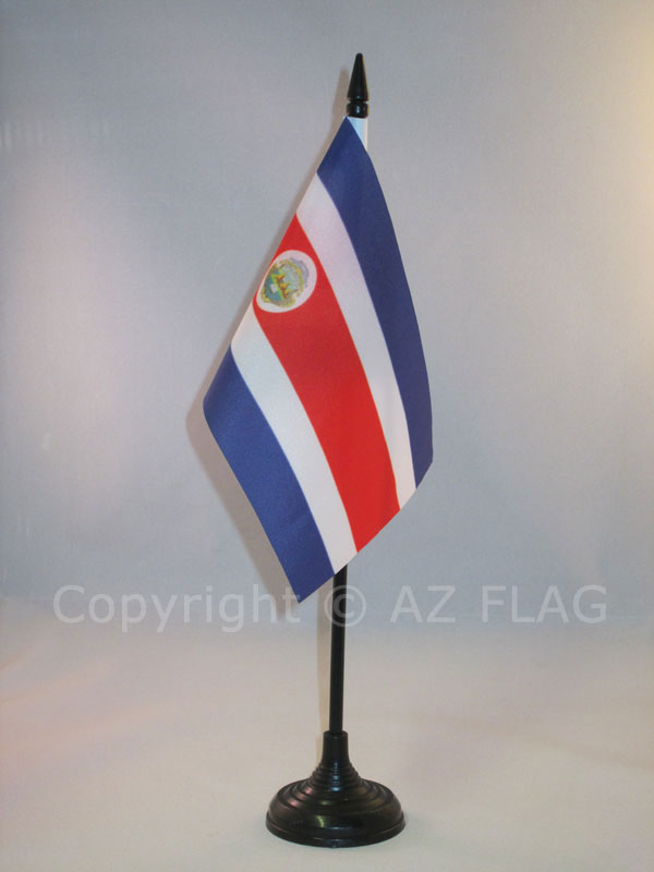 BANDIERA DA TAVOLO COSTA RICA 15x10cm - PICCOLA BANDIERINA COSTARICANA 10 x 15 c
