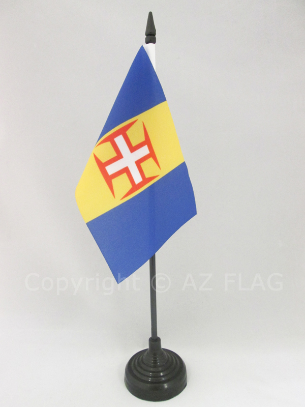 AZ FLAG - Libya Table Flag 4'' X 6'' - Libyan Office Mini Banner 100% Polyester 15 X 10 Cm - Mini Desk Flag With 10'' Pole And Black Plastic Base - View #8
