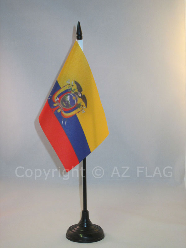 BANDIERA DA TAVOLO ECUADOR 15x10cm - PICCOLA BANDIERINA ECUADOREGNA 10 x 15 cm -