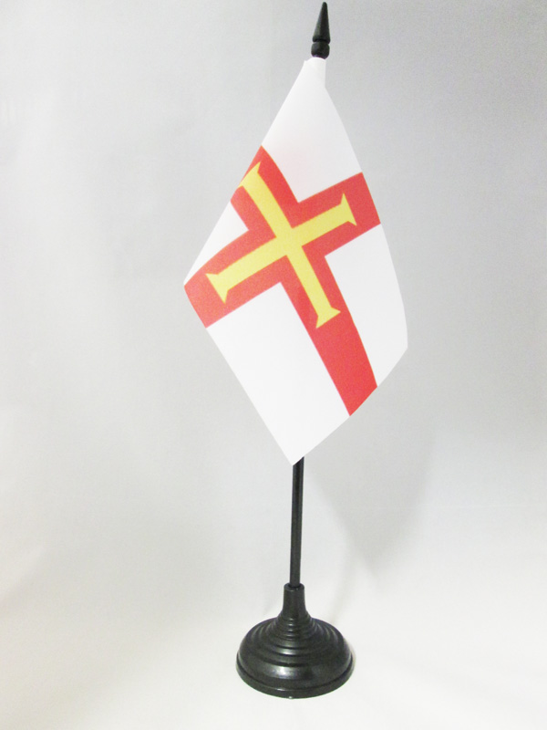 BANDIERA DA TAVOLO GUERNSEY 15x10cm - PICCOLA BANDIERINA INGLESE 10 x 15 cm - Nu