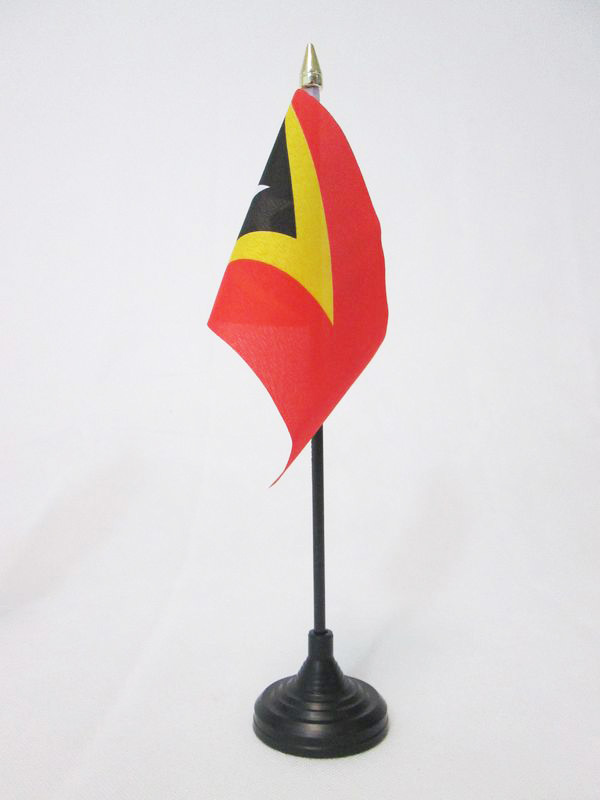BANDIERA DA TAVOLO TIMOR EST 15x10cm punta dorata - PICCOLA BANDIERINA EST-TIMOR