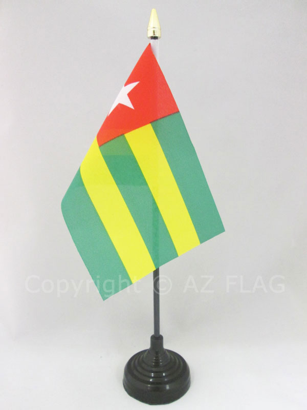 BANDIERA DA TAVOLO TOGO 15x10cm - PICCOLA BANDIERINA TOGOLESE 10 x 15 cm - Nuova