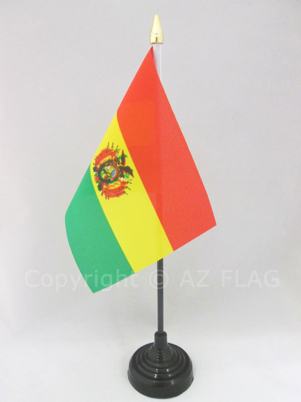 BANDIERA DA TAVOLO BOLIVIA 15x10cm - PICCOLA BANDIERINA BOLIVIANA 10 x 15 cm - N