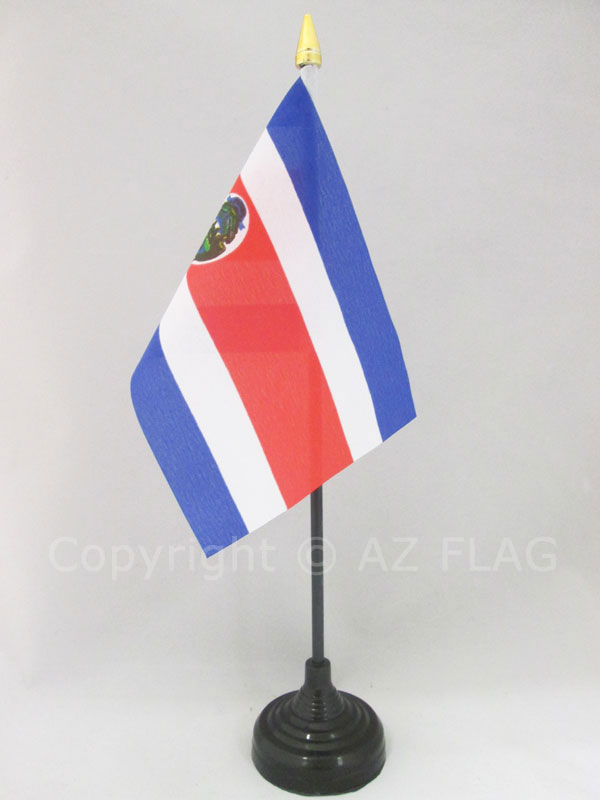 BANDIERA DA TAVOLO COSTA RICA 15x10cm - PICCOLA BANDIERINA COSTARICANA 10 x 15 c