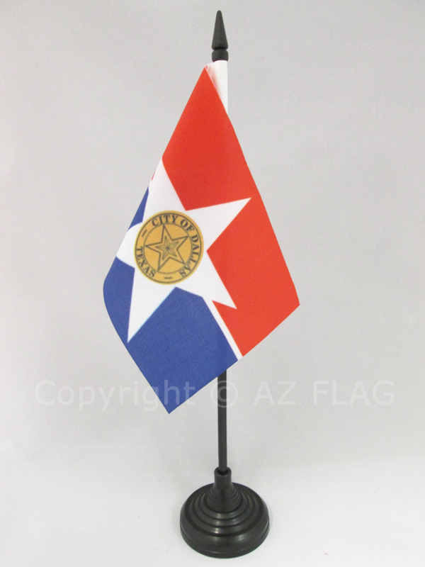 BANDIERA DA TAVOLO DALLAS 15x10cm - PICCOLA BANDIERINA CITTÀ DI DALLAS - TEXAS 1