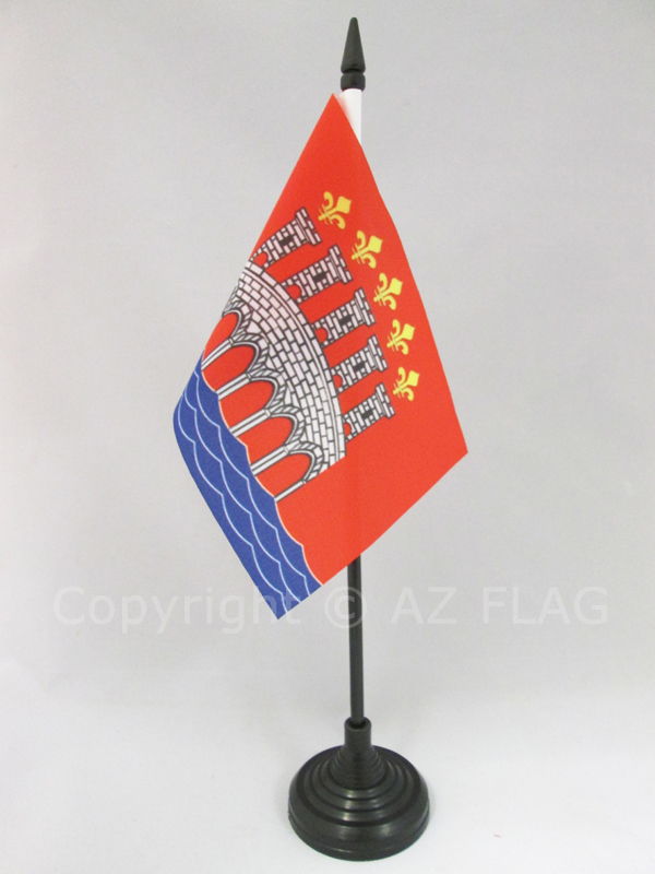 AZ FLAG Drapeau de Table Meuse 21x14cm Petit Drapeaux DE Bureau d/épartement meusien 14 x 21 cm