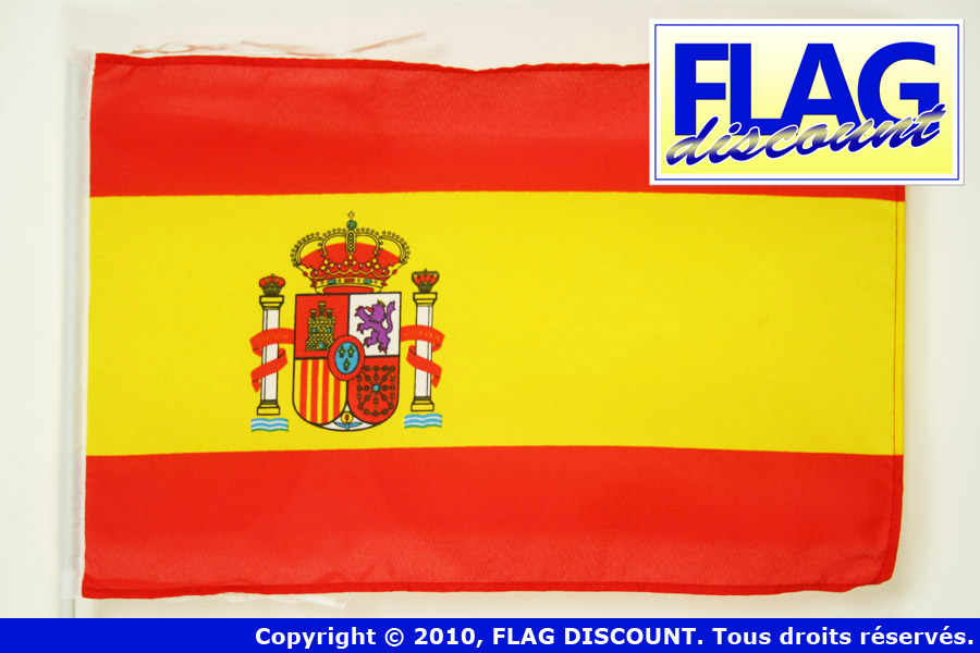 FLAGGE SPANIEN 45x30cm freiner polyester - SPANISCHE FAHNE 30 x 45 cm - flaggen - Bild 1 von 2